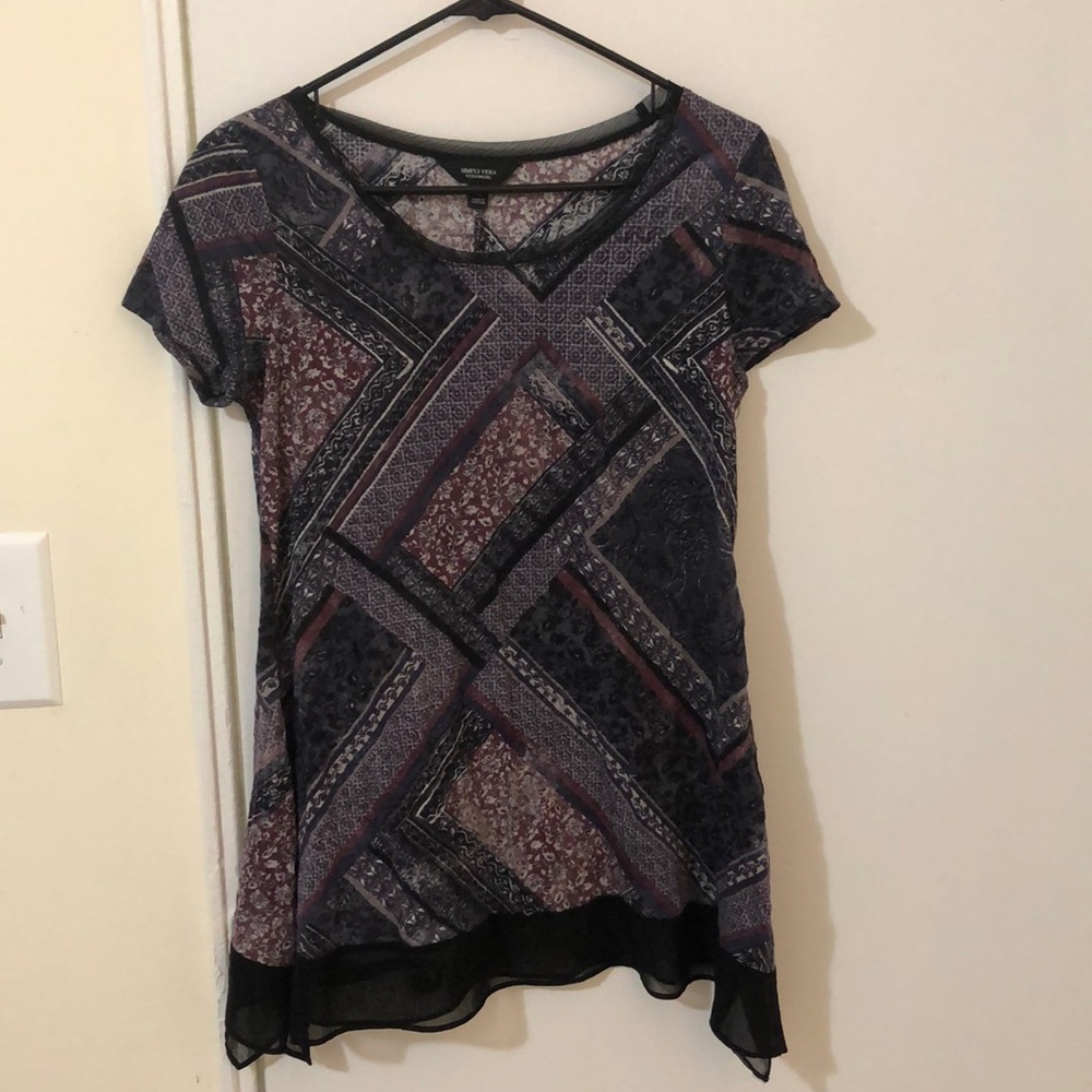 Vera Wang Purple Tunic Top